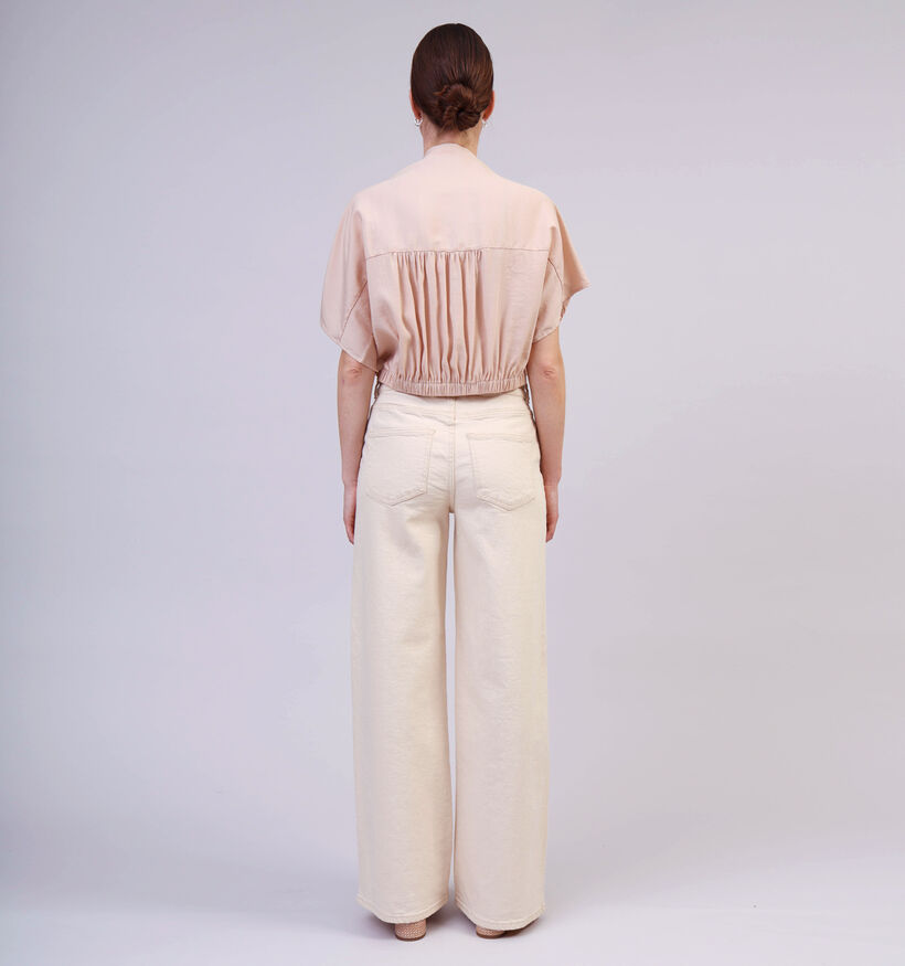 Pieces Svala Beige Wide leg jeans voor dames (352452)