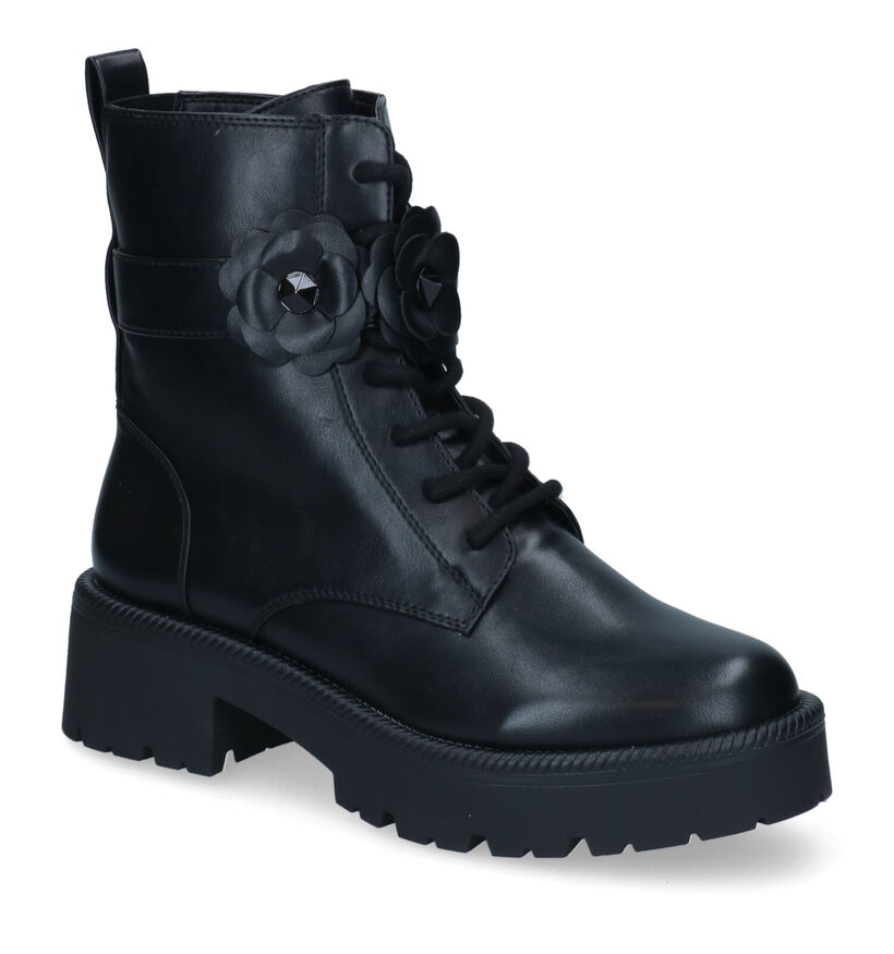 Tamaris Boots à lacets en Noir en simili cuir (315503)