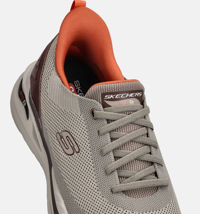 Skechers Arch Fit Orvan Baskets basses en Taupe pour hommes (371057) - pour semelles orthop&eacute;diques