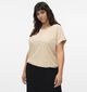 Vero Moda Curve Maya Ava Beige T-shirt voor dames (369332)