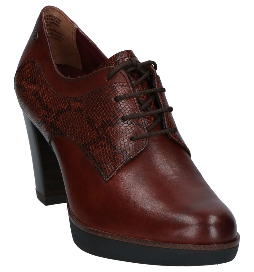 Tamaris ANTIshokk Cognac Enkelpumps in leer (257186)