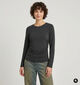 Vila Lysera Zwarte T-shirt met Lange Mouwen voor dames (382214)