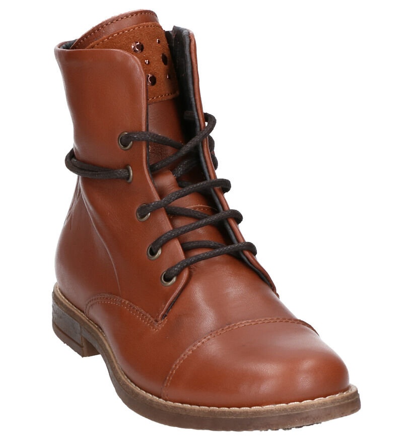 Milo & Mila Cognac Boots in leer (254935)