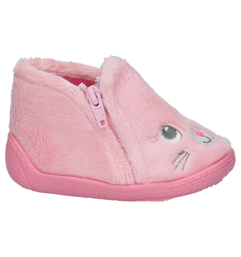 Milo & Mila Pantoufles fermées en Rose clair en textile (224069)