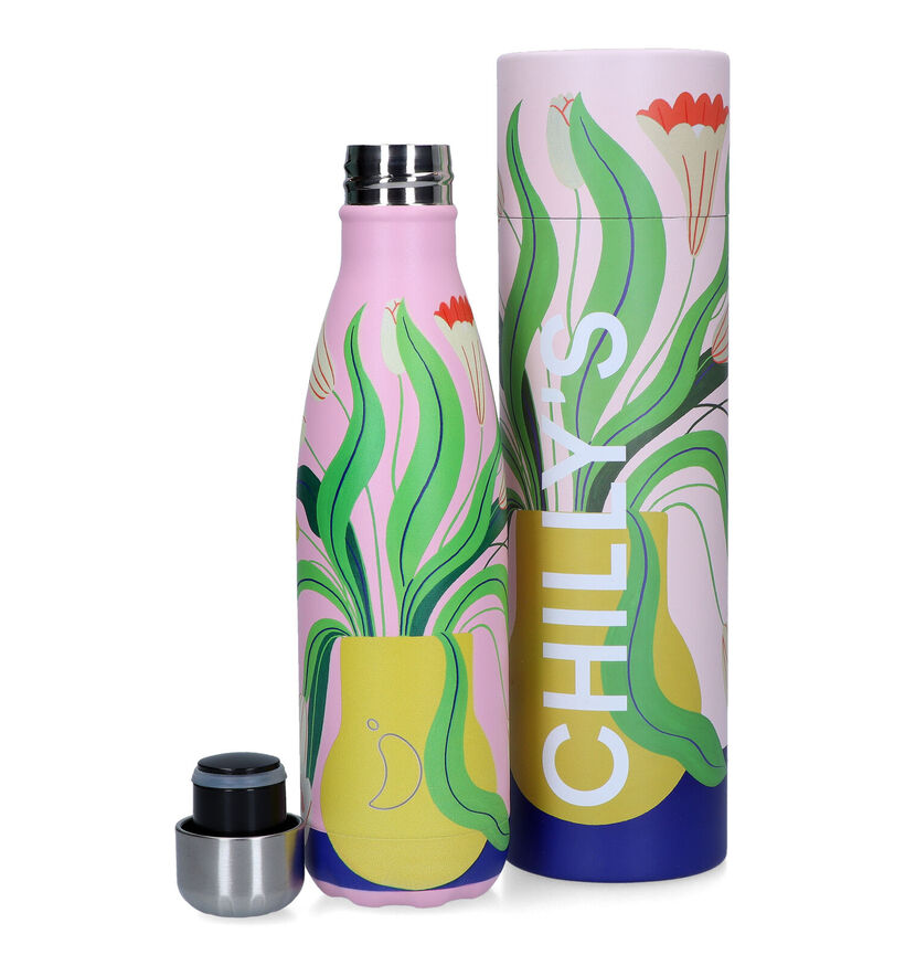 Chilly's x Agathe Singer Wiggling Flowers Roze Drinkfles 500ml voor dames, meisjes (331284)