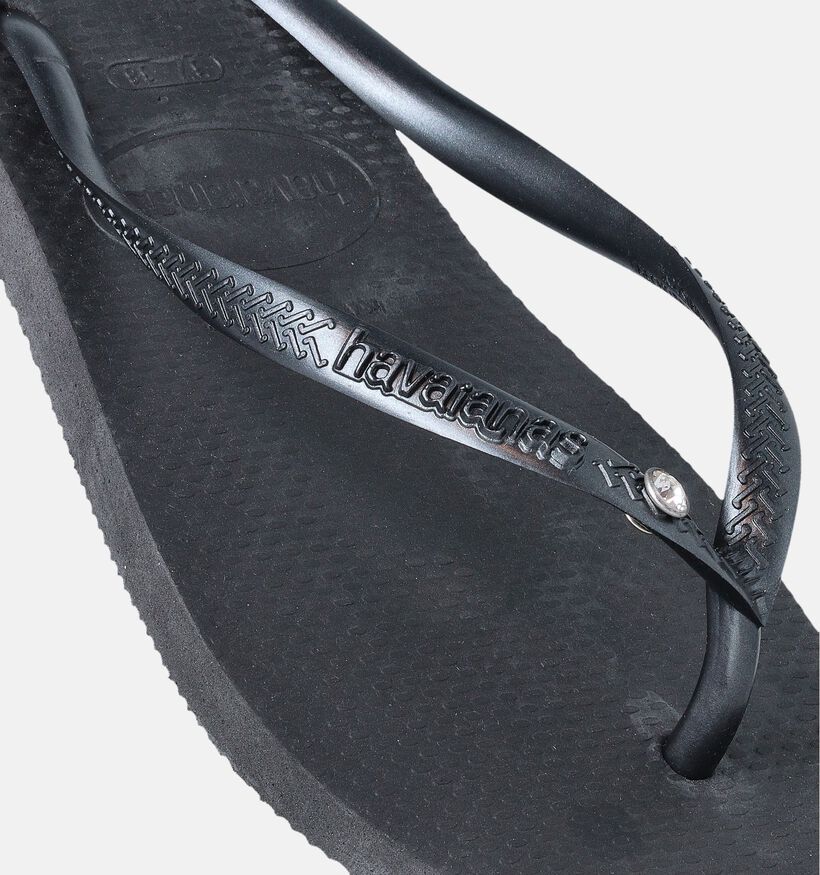 Havaianas Slim Crystal Zwarte Teenslippers voor dames (357647)