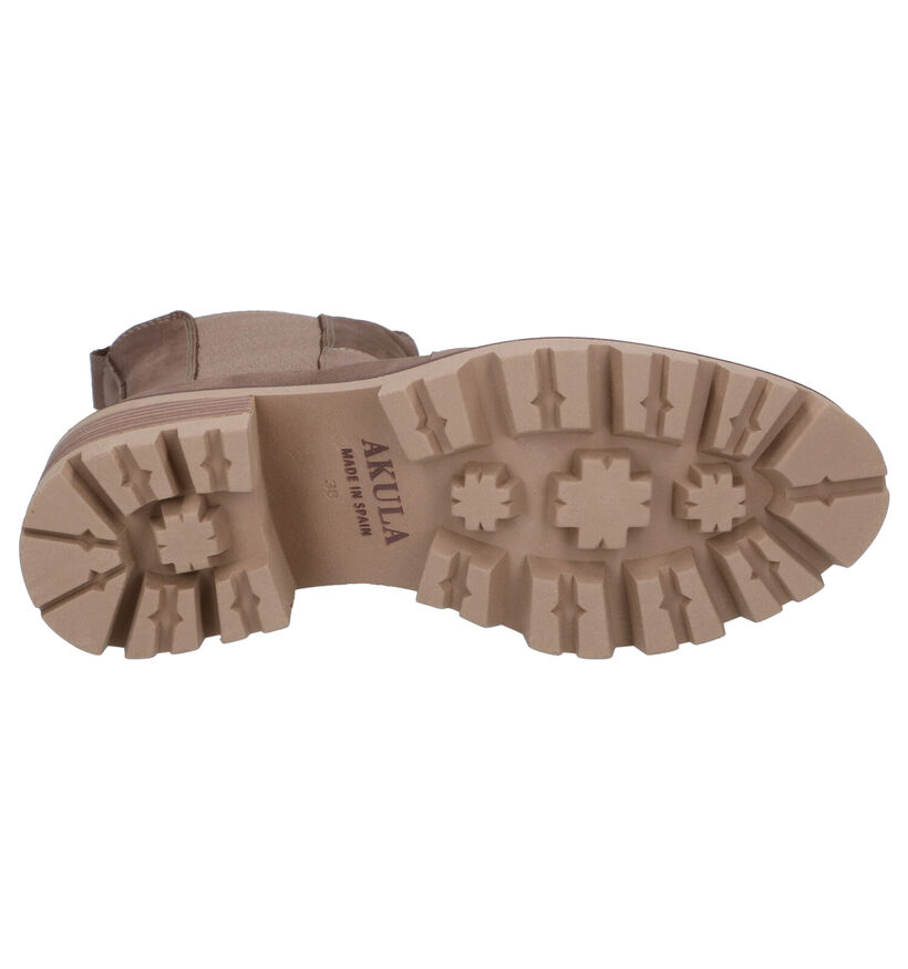 Akula Bottes courtes en Brun clair en nubuck (298734)