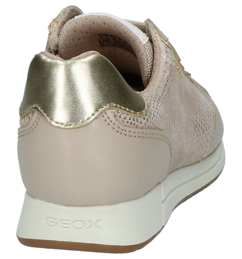 Taupe Sneakers Rits/Veter Geox in leer (210492)