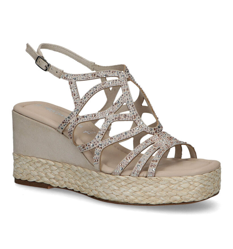 Tamaris Sandales compens&eacute;es en Beige pour femmes (325574)