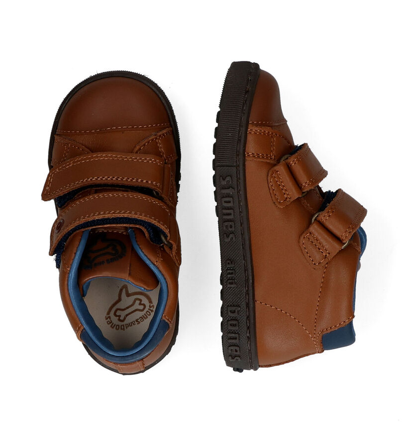 STONES and BONES Meno Bottines en Cognac pour garçons (295171) - pour semelles orthopédiques