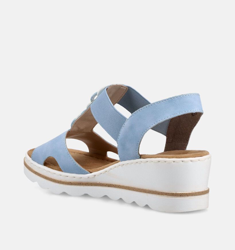 Rieker Lichtblauwe Sandalen met Sleehak voor dames (370456)