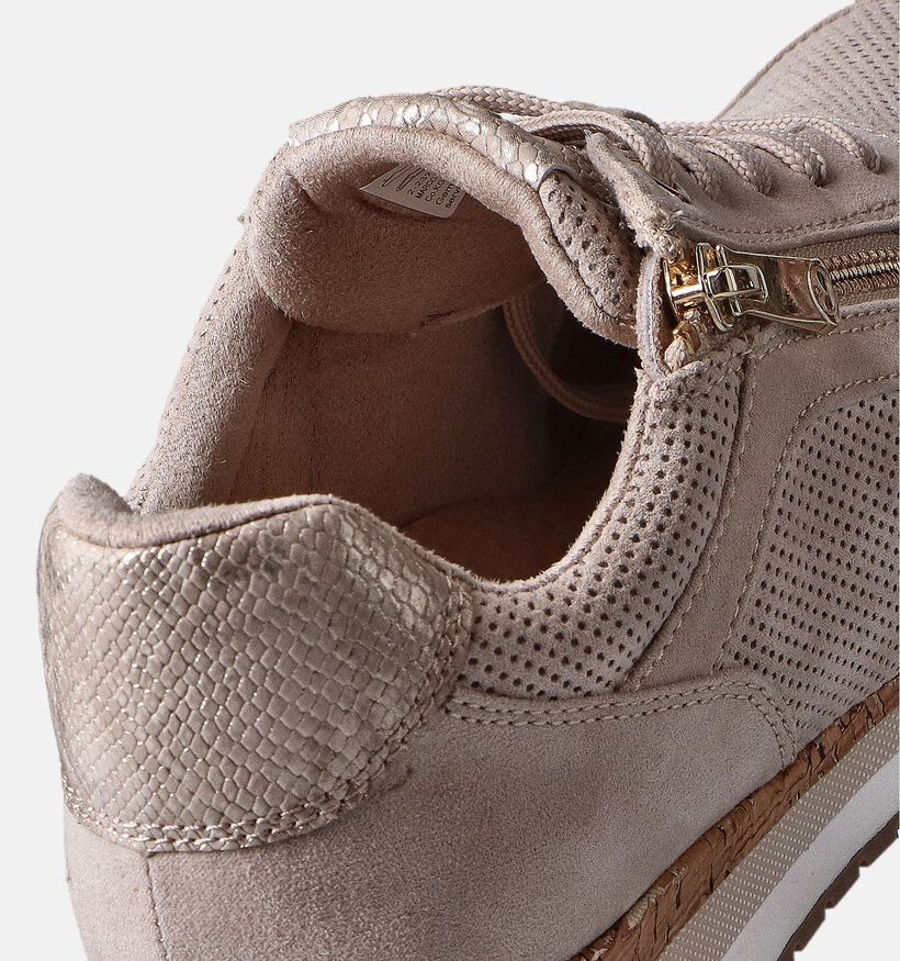 Marco Tozzi Beige Veterschoenen voor dames (352533) - geschikt voor steunzolen