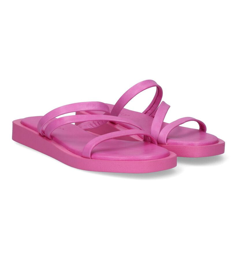 Inuovo Nu-pieds plates en Rose fuchsia pour femmes (309543)