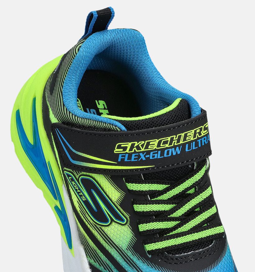 Skechers Flex Glow Ultra Baskets en Noir/Jaune pour garçons (366299) - pour semelles orthopédiques