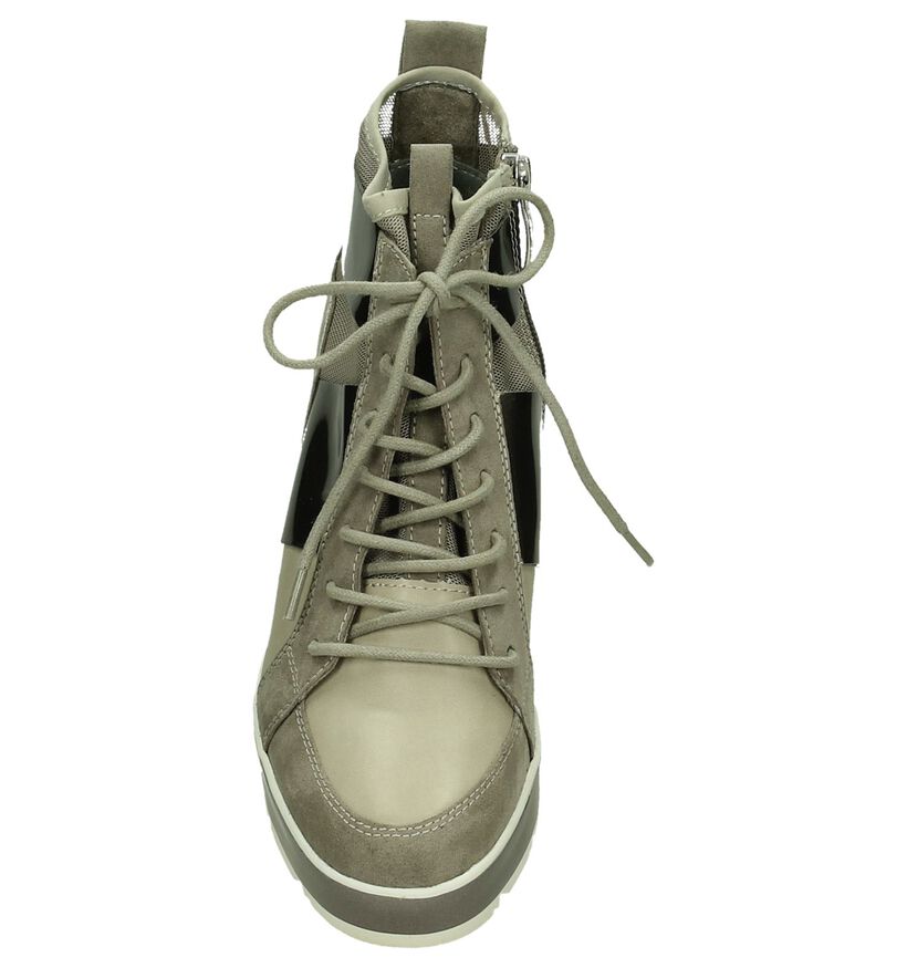 Tamaris Taupe Sneakers met Sleehak, , pdp