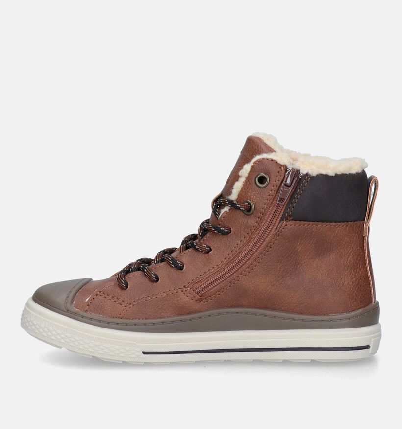 Lifestyle Chaussures hautes en Cognac pour garçons (332050) - pour semelles orthopédiques