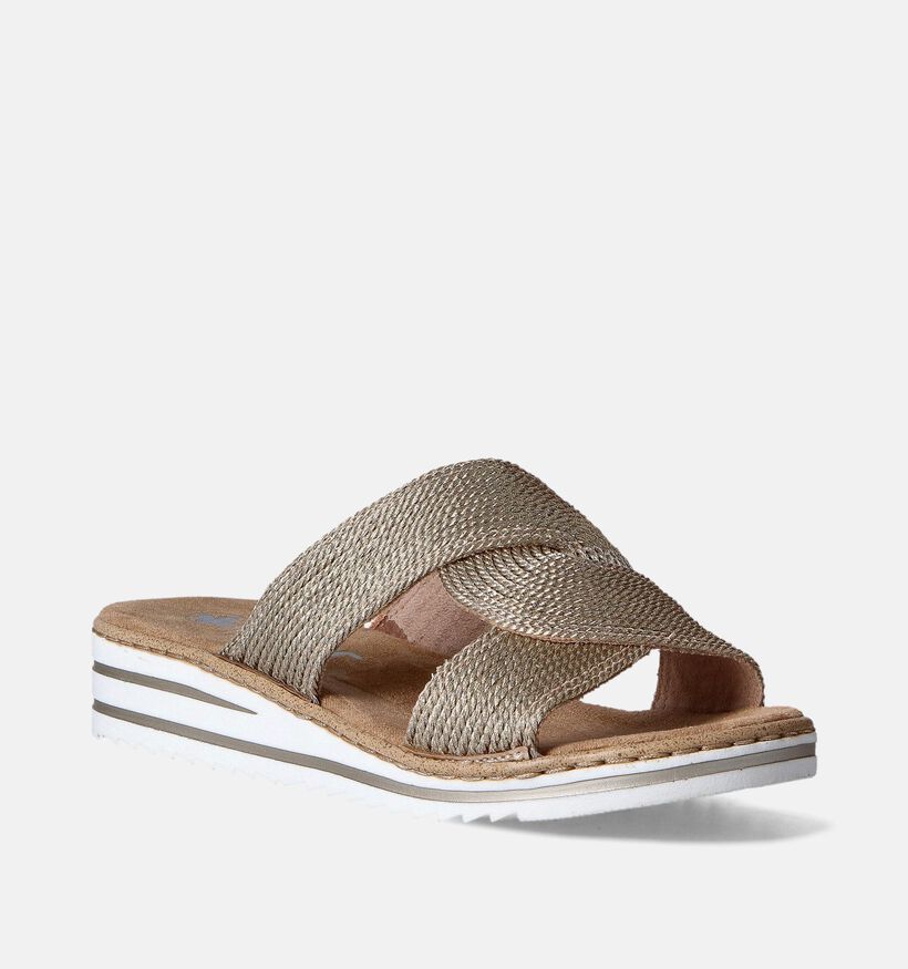 Rieker Gouden Slippers met Sleehak voor dames (354968)