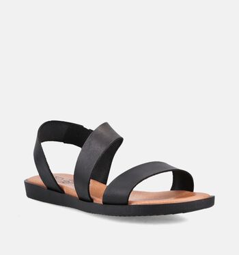 Hee Sandalen Zwart/Goud/Cognac