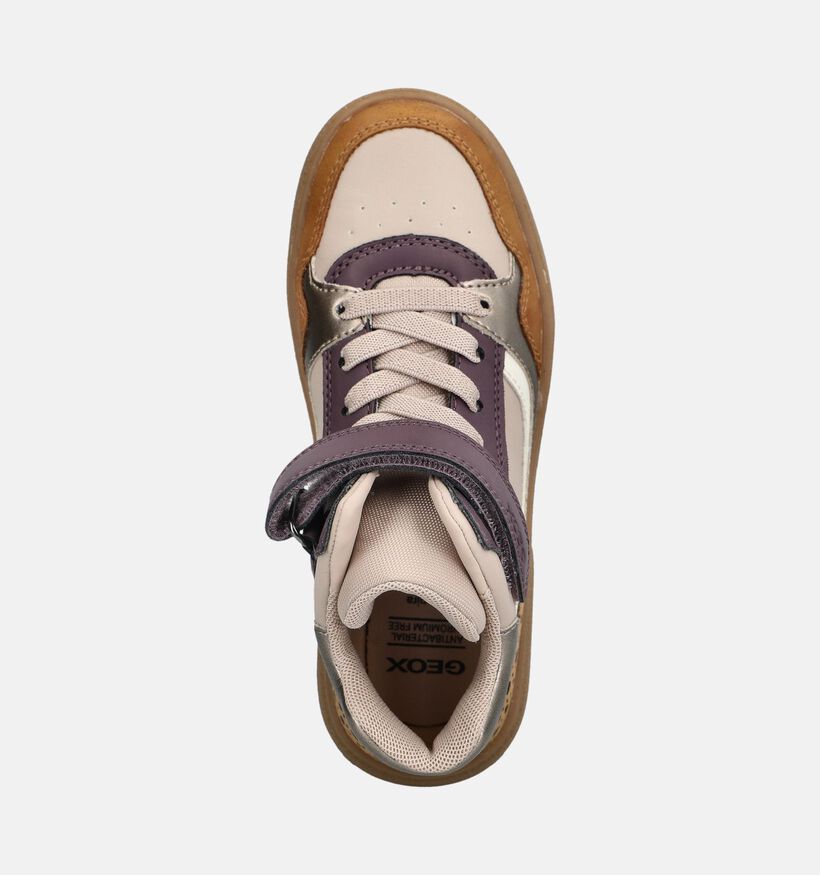 Geox Jr Theleven Baskets montantes en Beige pour filles (376275) - pour semelles orthop&eacute;diques