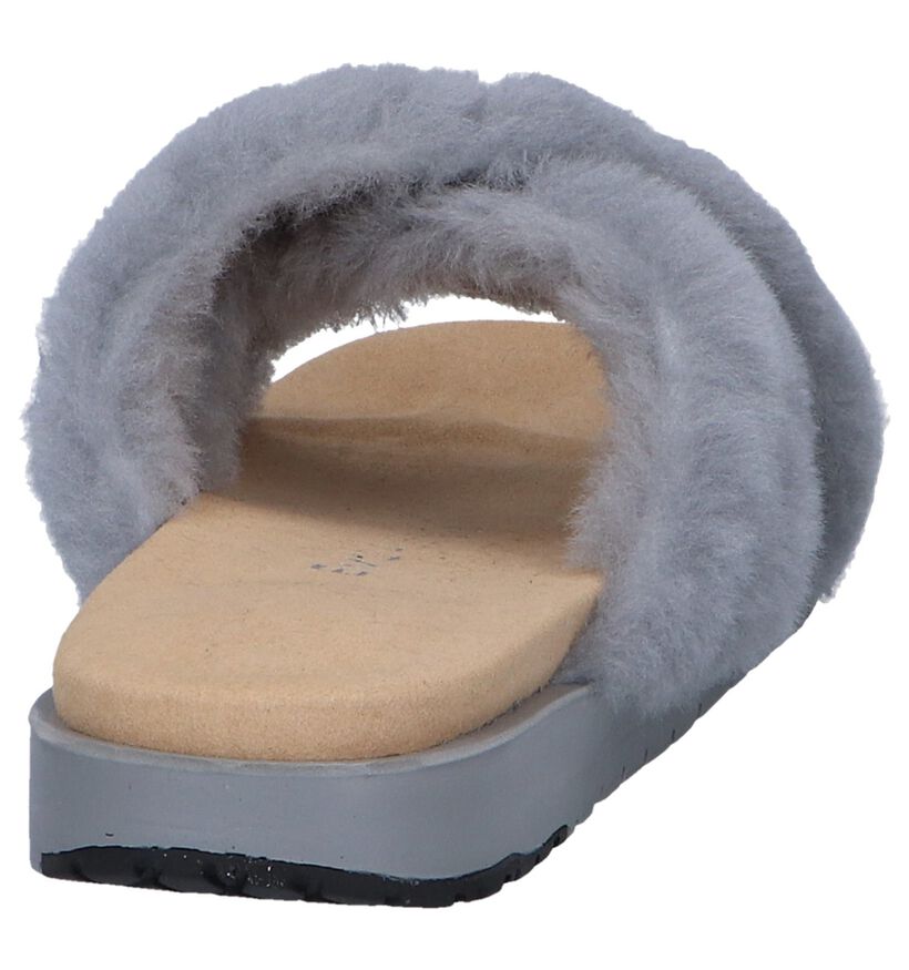 EMU Nu-pieds plates en Turquoise en laine (245683)