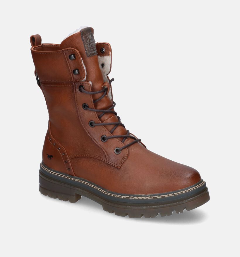 Mustang Boots à lacets en Cognac pour femmes (313790)