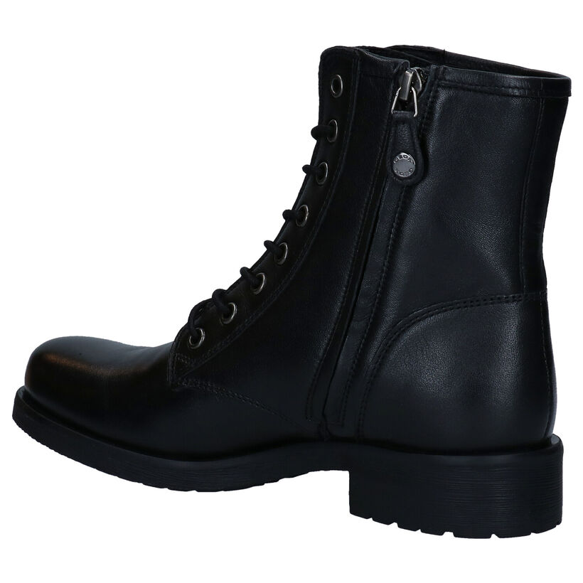 Geox Zwarte Veterboots in leer (277054)