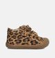 Naturino Cocoon Suede Bruine/Leopard Babyschoenen voor meisjes (364250) - geschikt voor steunzolen