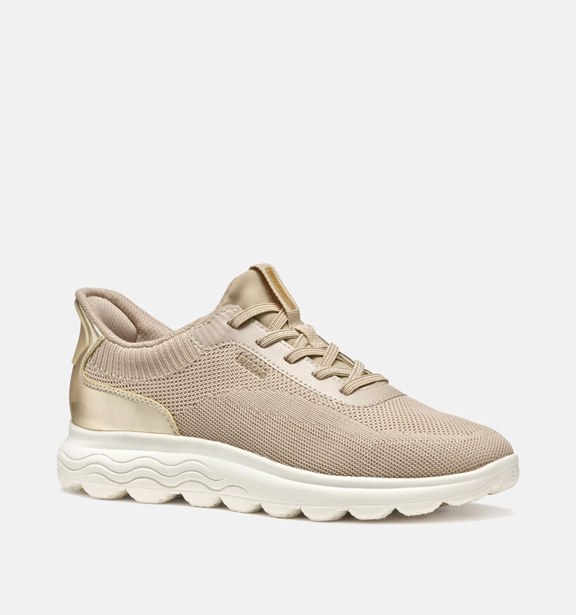Geox Spherica Taupe/Gouden Sneakers voor dames (368185) - geschikt voor steunzolen