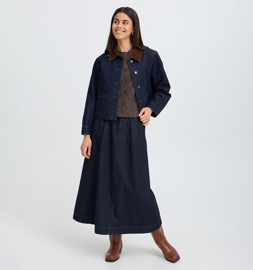 Fransa Leslie Donkerblauwe Midi-Rok voor dames (379934)