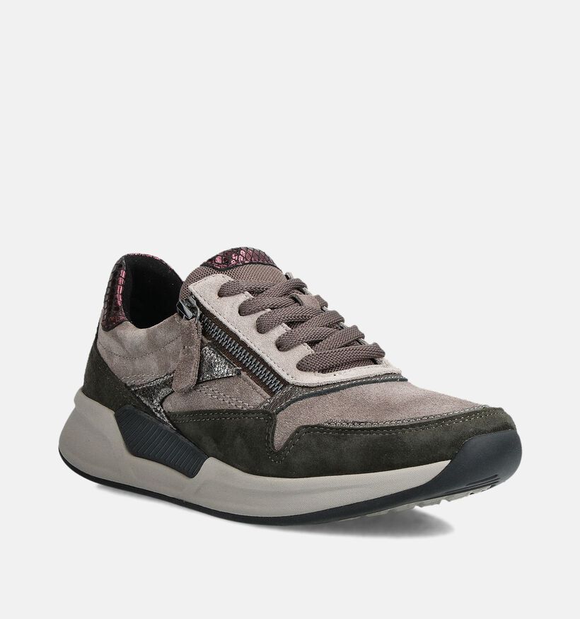 Gabor Rollingsoft Chaussures à lacets en Taupe pour femmes (360323) - pour semelles orthopédiques
