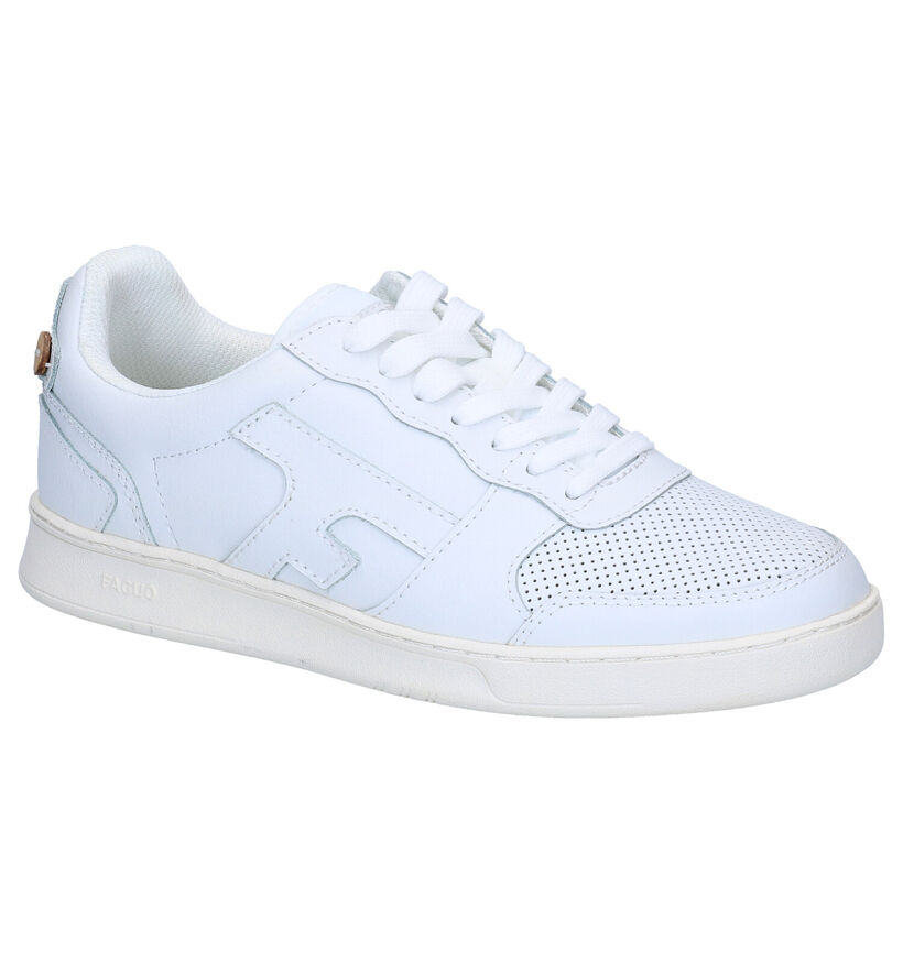 Faguo Hazel Witte Sneakers in kunstleer (288224)