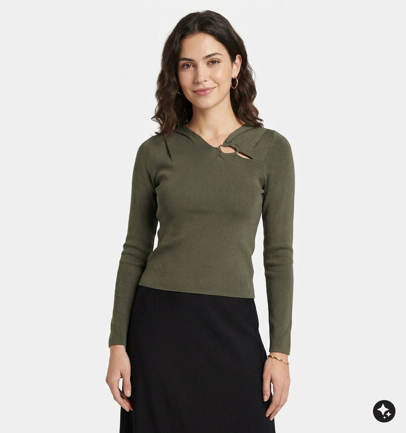 Vero Moda Jain Buckle Pull en Vert kaki pour femmes (379683)