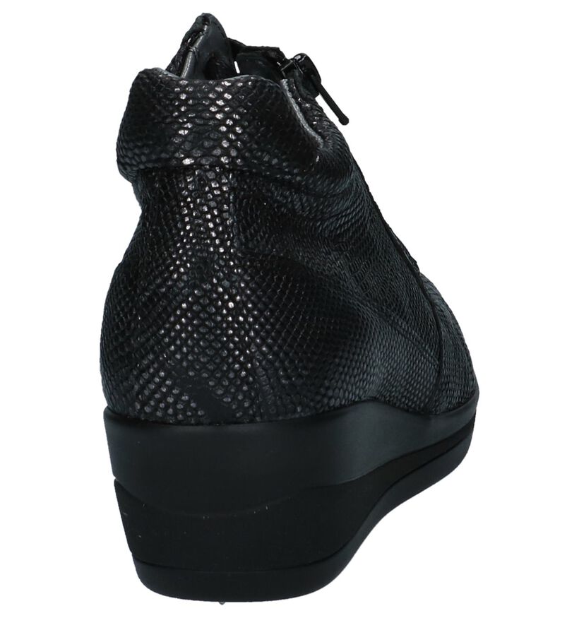 Xsensible Ross Zwarte Sneakers met Sleehak, Zwart, pdp
