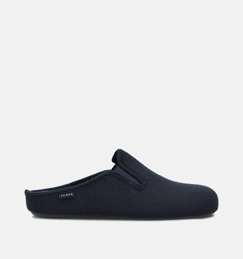 Scapa Donkerblauwe Open Pantoffels voor heren (381012) - geschikt voor steunzolen