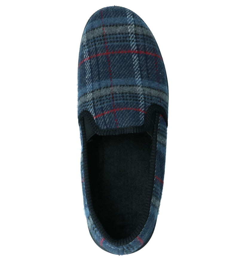 Slippers Comfort Pantoufles fermées en Bleu foncé en textile (259839)
