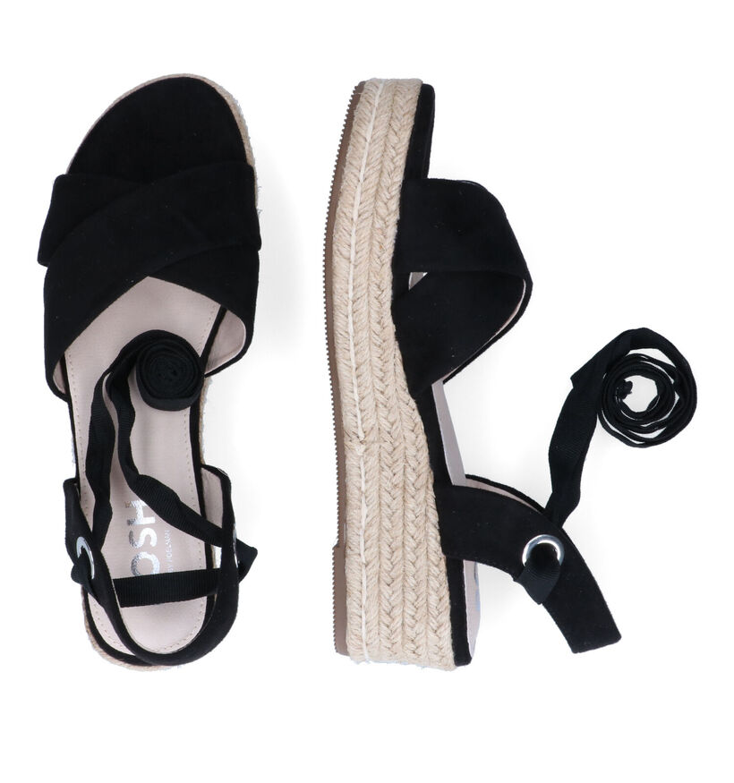 Posh by Poelman Zwarte Sandalen in stof (303353)