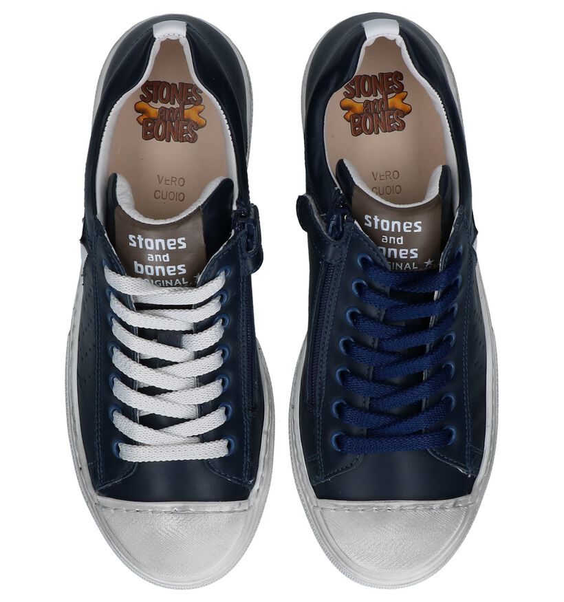 STONES and BONES CORSO Chaussures à Lacets en Bleu en cuir (267212)