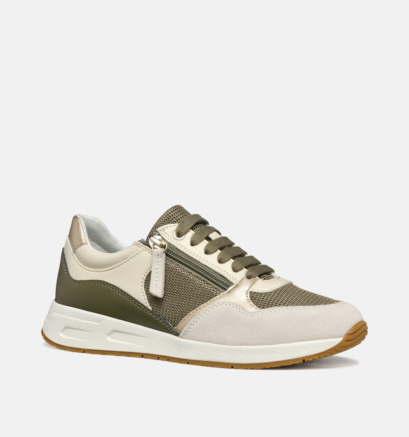 Geox Bulmya Kaki Sneakers voor dames (353780) - geschikt voor steunzolen