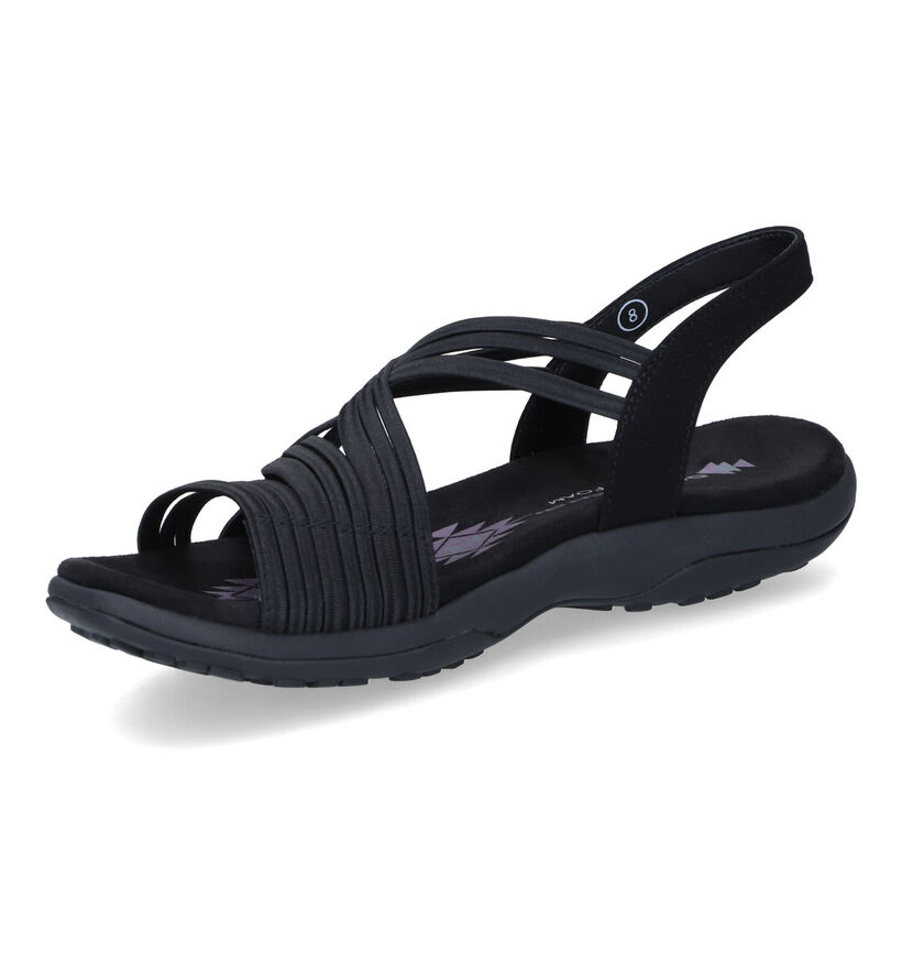 Skechers Reggae Slim Simply Stretch Zwarte Sandalen in stof (310878)