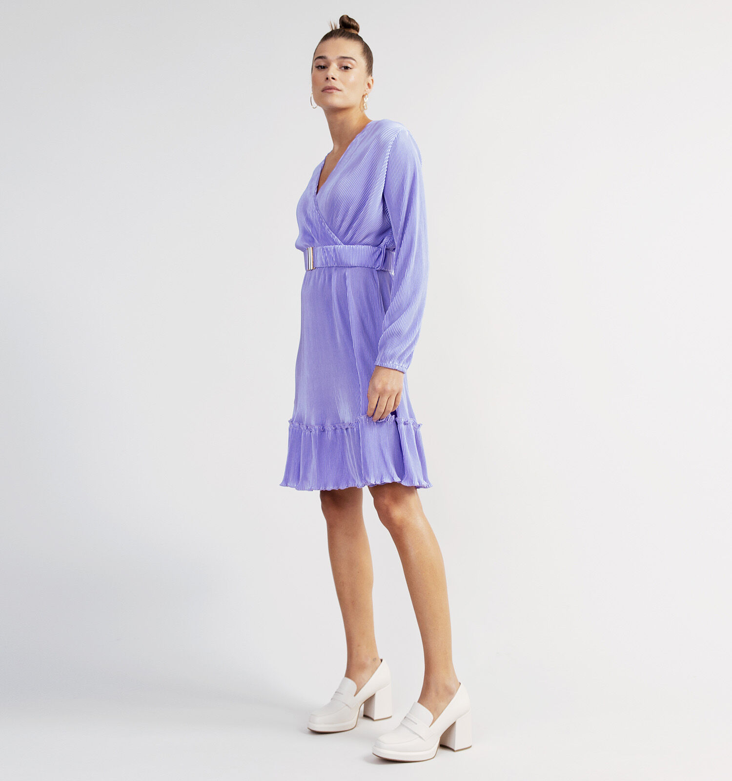 Millenium Lila Plisse Jurk Dames Kleedjes Online op TORFS.BE