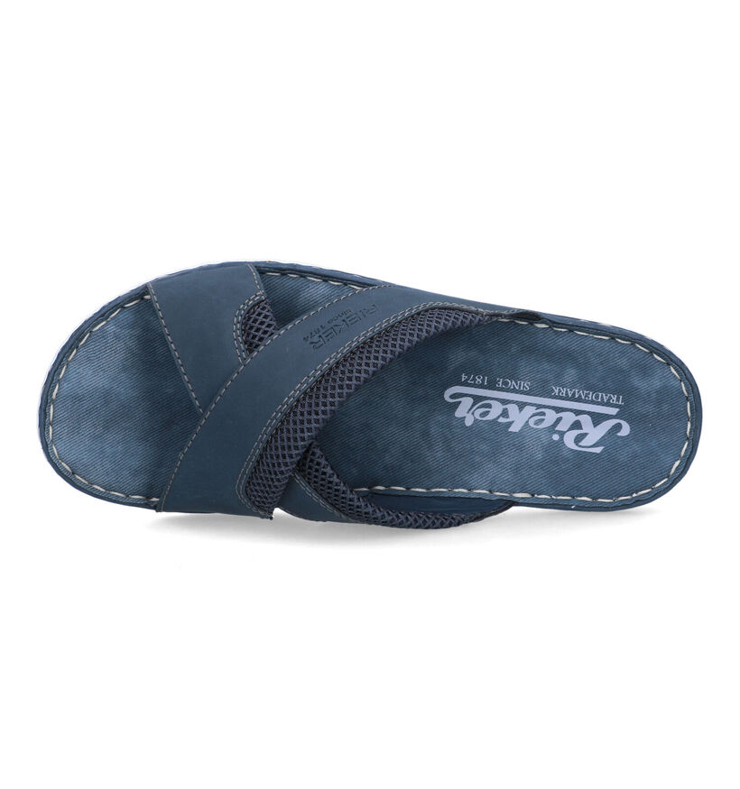 Rieker Blauwe Slippers in kunstleer (323620)
