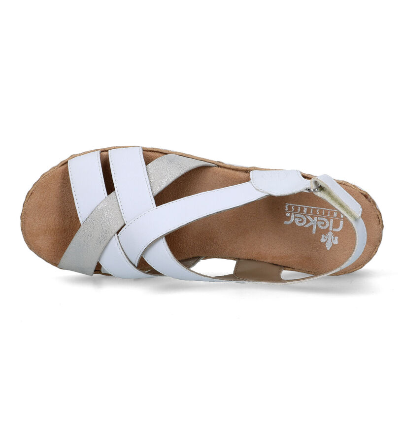 Rieker Sandales compensées en Blanc pour femmes (339056)