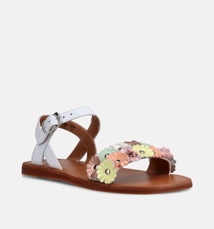 Pom d'Api Plagette Sandales en Blanc pour filles (370284)