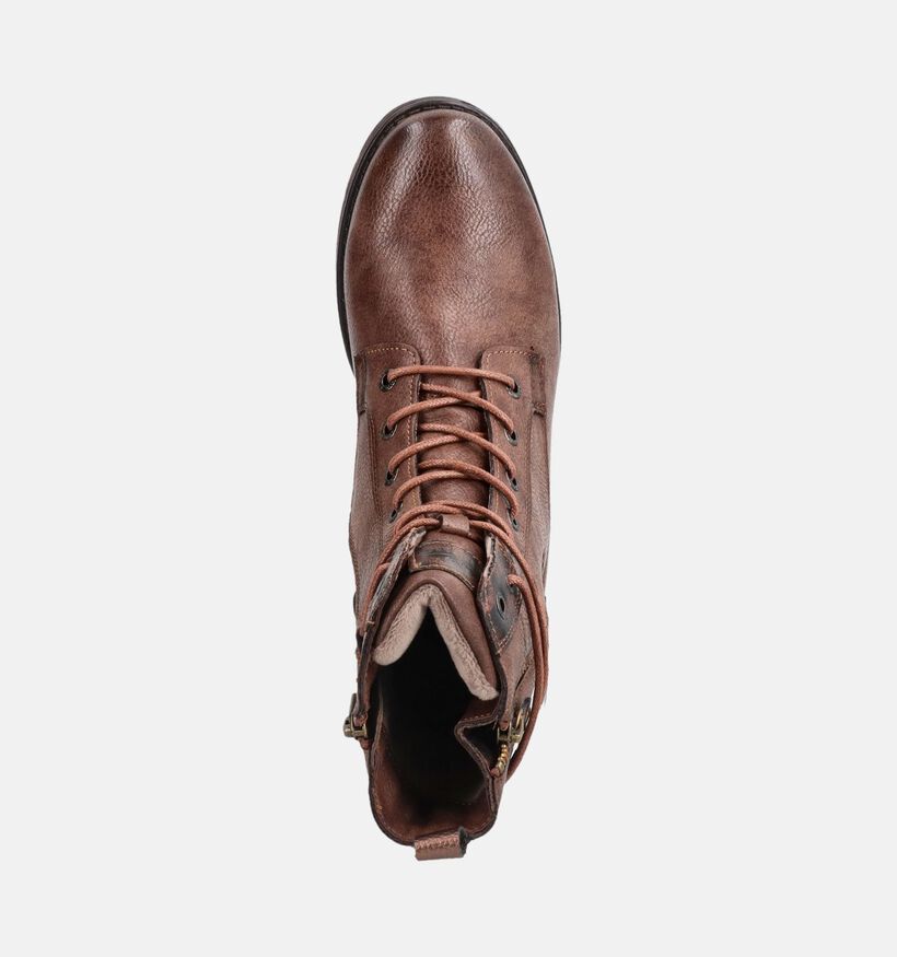 Mustang Cognac Boots met Veter en Rits voor dames (378897)