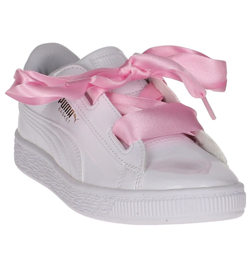 Witte Sneakers Puma Basket Heart Patent in kunstleer (209896)