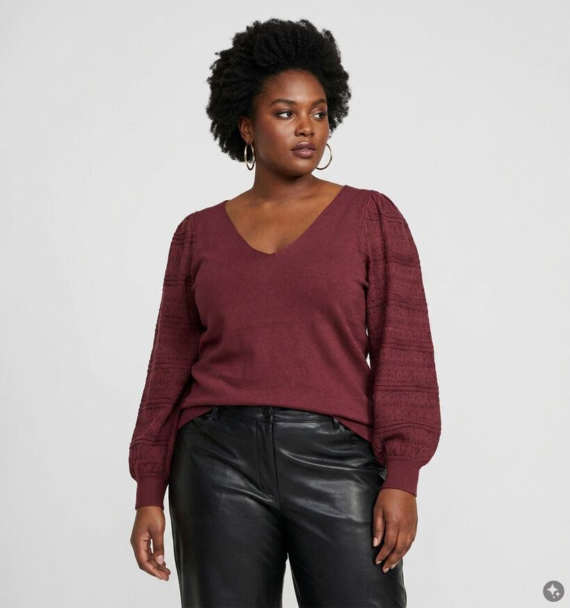 Vero Moda Curve New Limone Bordeaux Blouse voor dames (378121)