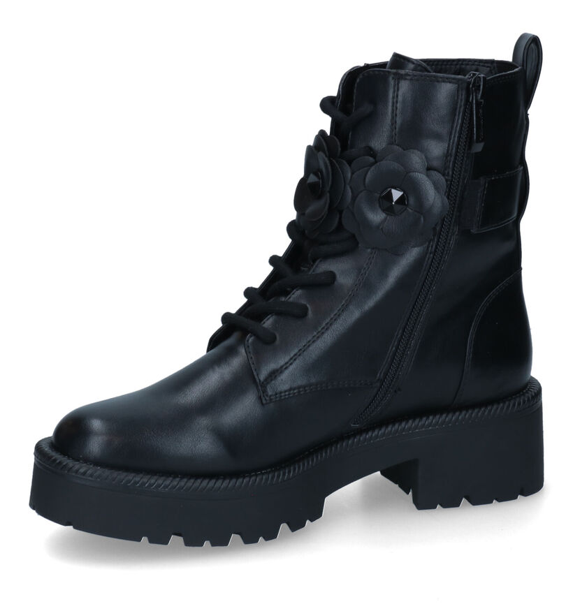 Tamaris Boots à lacets en Noir en simili cuir (315503)