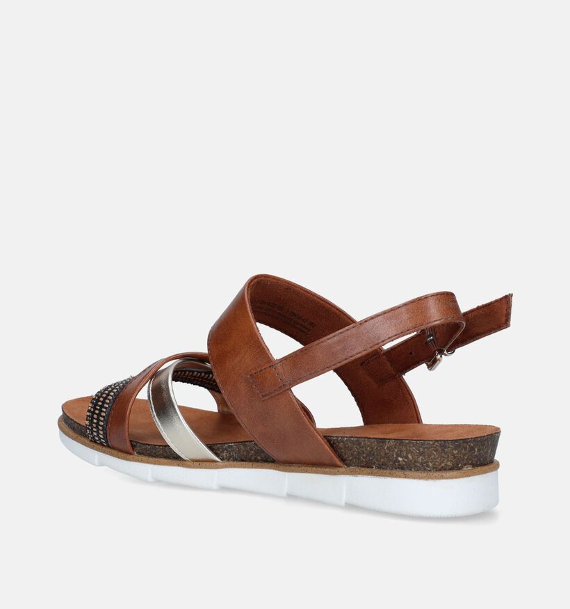 Marco Tozzi Cognac Sandalen Met Sleehak voor dames (338354)