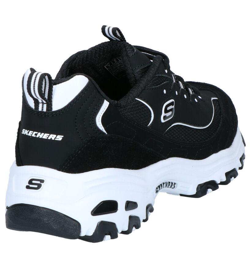 Skechers D'Lites Zwarte Sneakers in kunstleer (264496)
