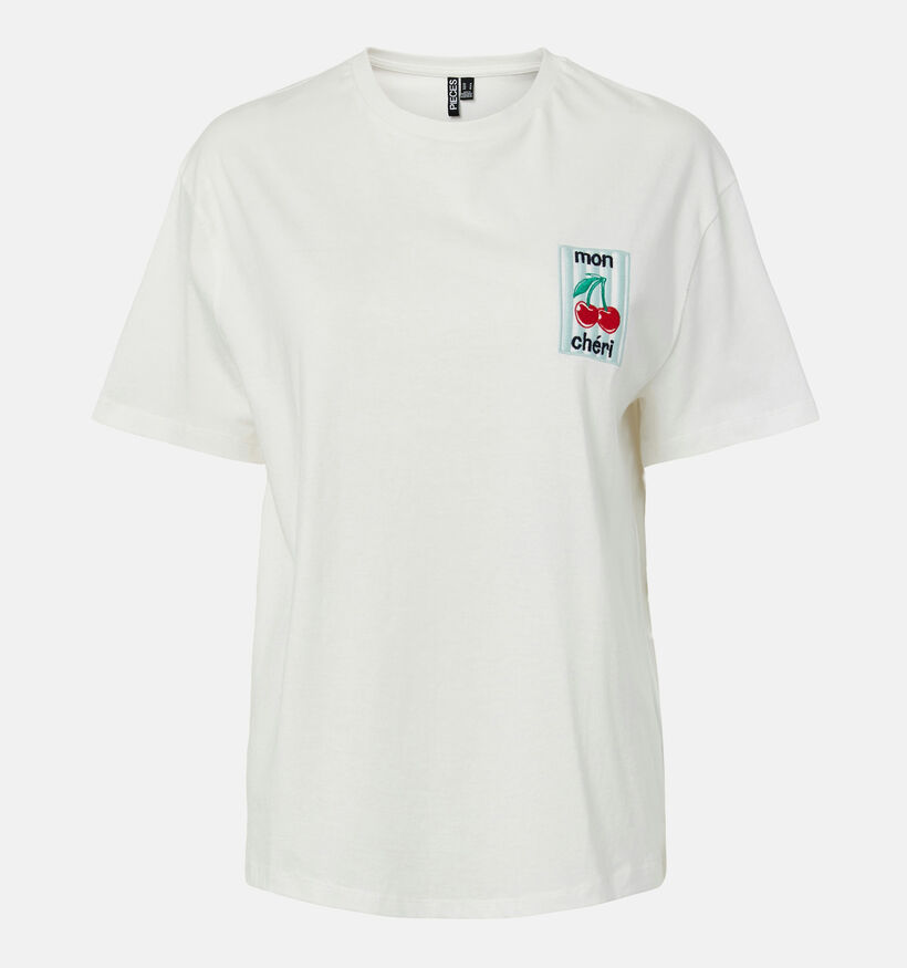 Pieces Eloise Witte T-shirt voor dames (367076)